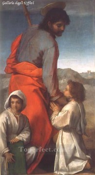 アンドレア・デル・サルト Painting - セントジェームスと二人の子供 ルネッサンスのマニエリスム アンドレア・デル・サルト